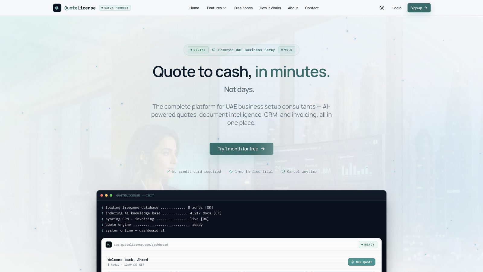 QuoteLicense homepage